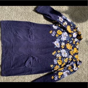 Floral long Joules 3/4 sleeve sweatshirt with front pockets